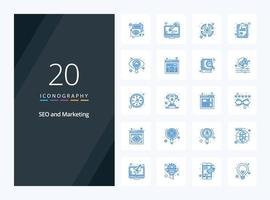 20 Seo Blue Color icon for presentation vector