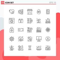 Universal Icon Symbols Group of 25 Modern Lines of easter egg form household appliances Editable Vector Design Elements