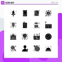 User Interface Pack of 16 Basic Solid Glyphs of user affiliate marketing android affiliate contact Editable Vector Design Elements