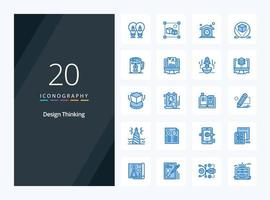 20 Design Thinking Blue Color icon for presentation vector