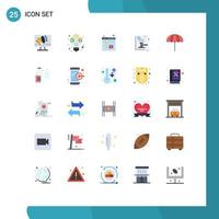 25 Universal Flat Color Signs Symbols of legal document budget auction paper website Editable Vector Design Elements