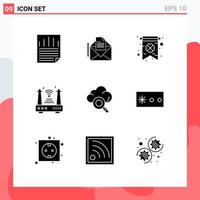 9 Creative Icons Modern Signs and Symbols of research wifi card things iot Editable Vector Design Elements