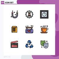 9 User Interface Filledline Flat Color Pack of modern Signs and Symbols of affection report devices note technology Editable Vector Design Elements