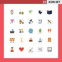 25 Universal Flat Colors Set for Web and Mobile Applications balloon education bloon book puzzle Editable Vector Design Elements