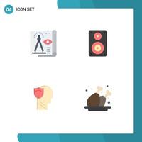 Modern Set of 4 Flat Icons and symbols such as design professional paper hifi secure Editable Vector Design Elements