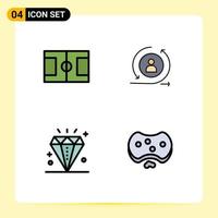 4 Creative Icons Modern Signs and Symbols of field event returning digital care Editable Vector Design Elements