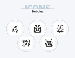 Hobbies Line Icon Pack 5 Icon Design. news. hobbies. sew. hobby. paint vector