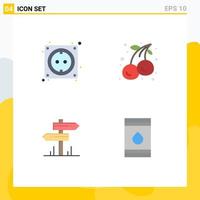 Modern Set of 4 Flat Icons and symbols such as cable hotel stock food room Editable Vector Design Elements