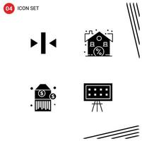 Pack of creative Solid Glyphs of play price media real alphabet Editable Vector Design Elements