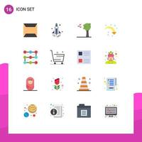 16 Flat Color concept for Websites Mobile and Apps security pattern birds lock right arrow Editable Pack of Creative Vector Design Elements