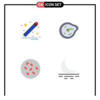 User Interface Pack of 4 Basic Flat Icons of pencil sesame seeds future physics fog Editable Vector Design Elements