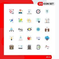 User Interface Pack of 25 Basic Flat Colors of plus add people development compressed Editable Vector Design Elements