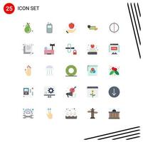 Set of 25 Modern UI Icons Symbols Signs for money finance apple coins dollar Editable Vector Design Elements