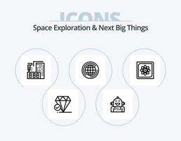 Space Exploration And Next Big Things Line Icon Pack 5 Icon Design. future. emotional. big. emotion. android vector