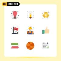 Set of 9 Modern UI Icons Symbols Signs for construction witch chemical party flag Editable Vector Design Elements