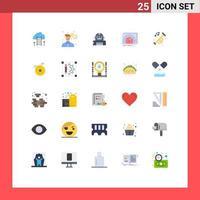 Set of 25 Modern UI Icons Symbols Signs for test device money dashboard helmet Editable Vector Design Elements