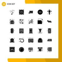 Set of 25 Modern UI Icons Symbols Signs for dumbbell forward summer circle lock Editable Vector Design Elements