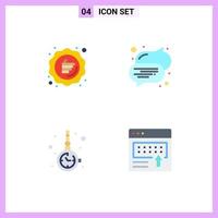 4 Flat Icon concept for Websites Mobile and Apps discount accessory promotion speech jewelry Editable Vector Design Elements