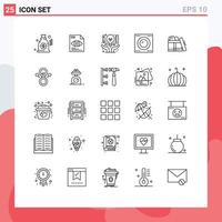 25 Creative Icons Modern Signs and Symbols of box technology art hard disk devices Editable Vector Design Elements