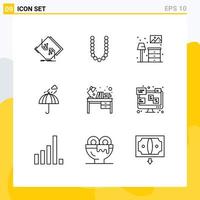 9 Creative Icons Modern Signs and Symbols of weather rain neckles camping lump Editable Vector Design Elements