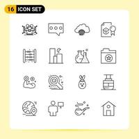 16 Creative Icons Modern Signs and Symbols of university education network diploma infrastructure Editable Vector Design Elements