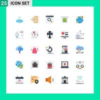 grupo de símbolos de iconos universales de 25 colores planos modernos de elementos de diseño de vectores editables de efectivo global de Internet de inversión de puerta