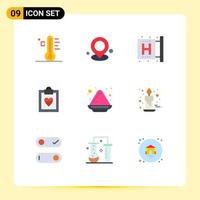 Set of 9 Modern UI Icons Symbols Signs for color results center medical health Editable Vector Design Elements