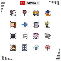 paquete de iconos de vector de stock de 16 signos y símbolos de línea para dispositivos pci doodle computadoras red elementos de diseño de vector creativo editable