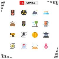 Group of 16 Modern Flat Colors Set for badge user ecology contact melting Editable Pack of Creative Vector Design Elements
