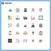 User Interface Pack of 25 Basic Flat Colors of upload arrows rugby scrum arrow fire Editable Vector Design Elements