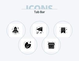 Tab Bar Glyph Icon Pack 5 Icon Design. . wish list. spaceship. shopping list. send vector