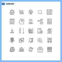 Line Pack of 25 Universal Symbols of interface coding ice cream app tool Editable Vector Design Elements