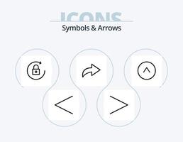 símbolos y flechas línea icon pack 5 diseño de iconos. . . derecho. Eliminar. retroceso vector