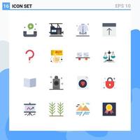 Modern Set of 16 Flat Colors Pictograph of page interface jacket grid eid Editable Pack of Creative Vector Design Elements