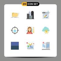 9 Creative Icons Modern Signs and Symbols of billiards target blog target human Editable Vector Design Elements