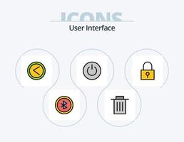User Interface Line Filled Icon Pack 5 Icon Design. bag. play. construction banner. interface. vector