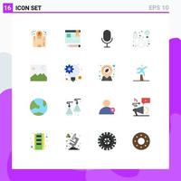 16 Universal Flat Color Signs Symbols of image energy education element adapter Editable Pack of Creative Vector Design Elements