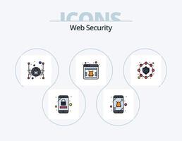 Web Security Line Filled Icon Pack 5 Icon Design. insurance. web. key logger. virus. protection vector
