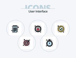 User Interface Line Filled Icon Pack 5 Icon Design. target. darts. online. mobile access. approved vector