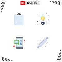 Modern Set of 4 Flat Icons and symbols such as report email checklist calculate mobile Editable Vector Design Elements