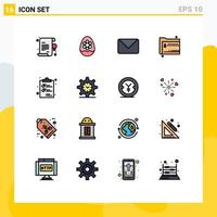 Set of 16 Modern UI Icons Symbols Signs for zip files plant share chat Editable Creative Vector Design Elements