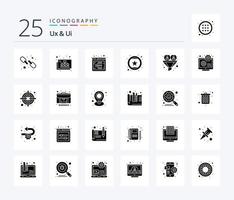 Ux And Ui 25 Solid Glyph icon pack including star. rating. flow. favorite like. website vector