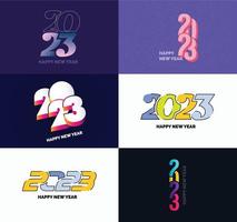 Big Set of 2023 Happy New Year logo text design 2023 number design template vector