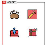 4 Creative Icons Modern Signs and Symbols of badge computer science photographer laptop Editable Vector Design Elements