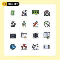 16 Creative Icons Modern Signs and Symbols of science laboratory bubble biology life Editable Creative Vector Design Elements