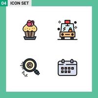 4 iconos creativos signos y símbolos modernos del transporte de alimentos con contenido de huevo encuentran elementos de diseño vectorial editables vector