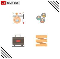 Group of 4 Flat Icons Signs and Symbols for board modern shop business suitcase Editable Vector Design Elements