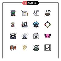 16 Creative Icons Modern Signs and Symbols of dye colouring page baking service Editable Creative Vector Design Elements