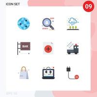 Set of 9 Modern UI Icons Symbols Signs for truck new bar document science and computing Editable Vector Design Elements