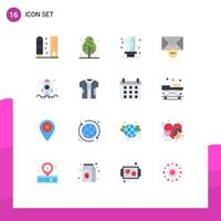 Modern Set of 16 Flat Colors and symbols such as app mail tree delete fluorescent Editable Pack of Creative Vector Design Elements